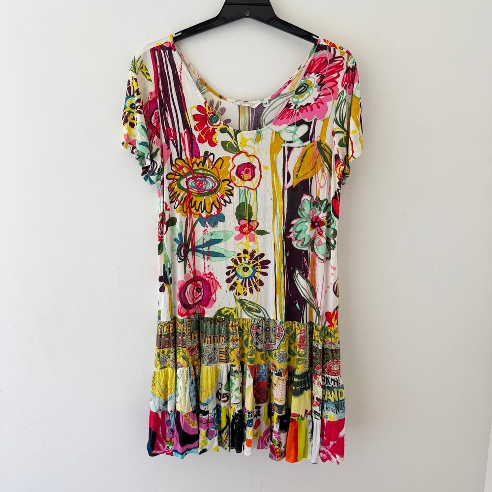 Jams World 50 Years Hattie Dress Patchwork Made In Hawaii USA Aubergine Size M